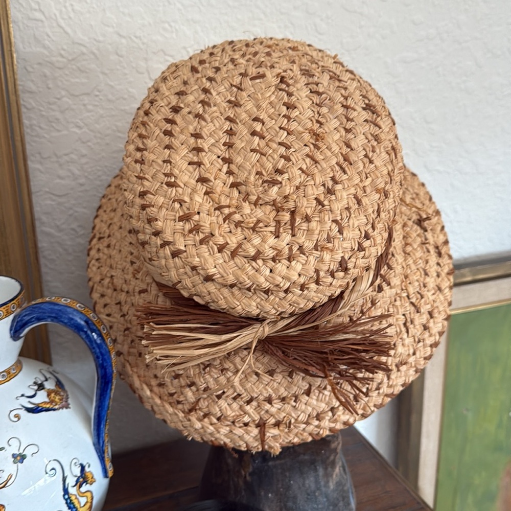 Woven Raffia Hat with Bow - Picture 4 of 10
